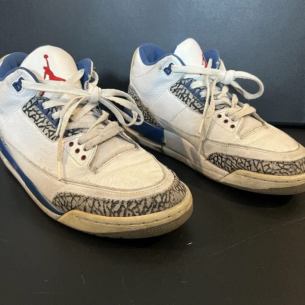 Nike Air Jordan 3 True Blue Retro 2009 Mens Sneakers Size 12 BEATERS Vintage